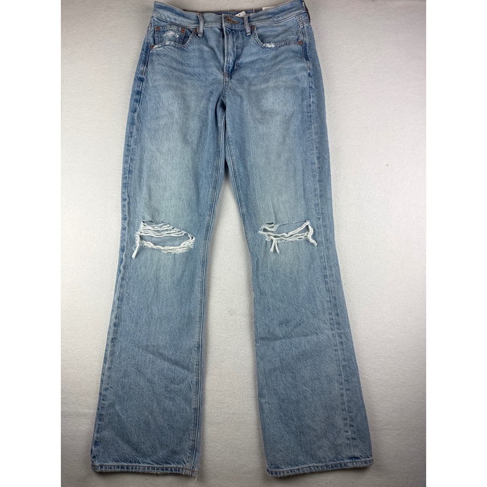 American Eagle 90s Bootcut Jeans Womens 6 Long Light Wash Distressed High Rise